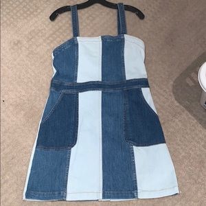 Alice and Olivia Two-Tone denim dress